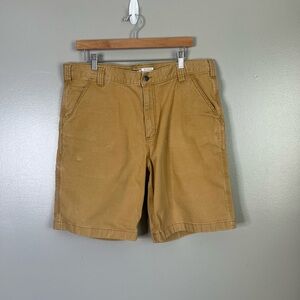 Carhartt Men's Brown Flat Front relaxed fit shorts size 38 casual durable grunge